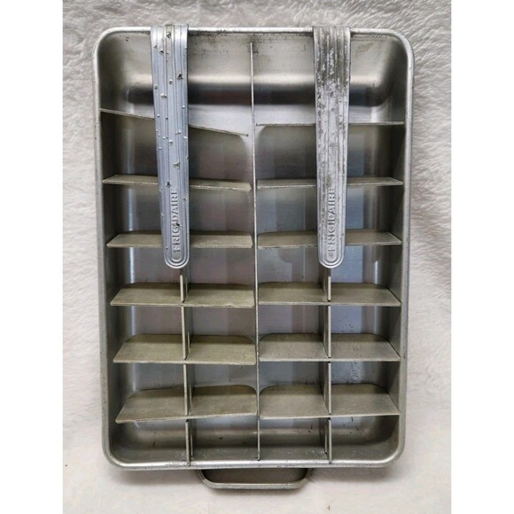 Vintage 1950s Frigidaire Quickube Aluminum Double Ice Cube Tray Quick Release - Picture 2 of 8